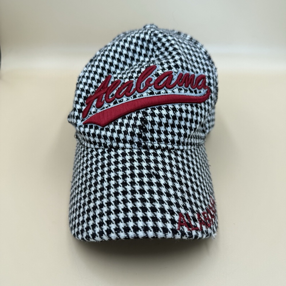 Alabama Crimson Tide Houndstooth Adjustable Baseball Cap Hat Bear Bryant Style